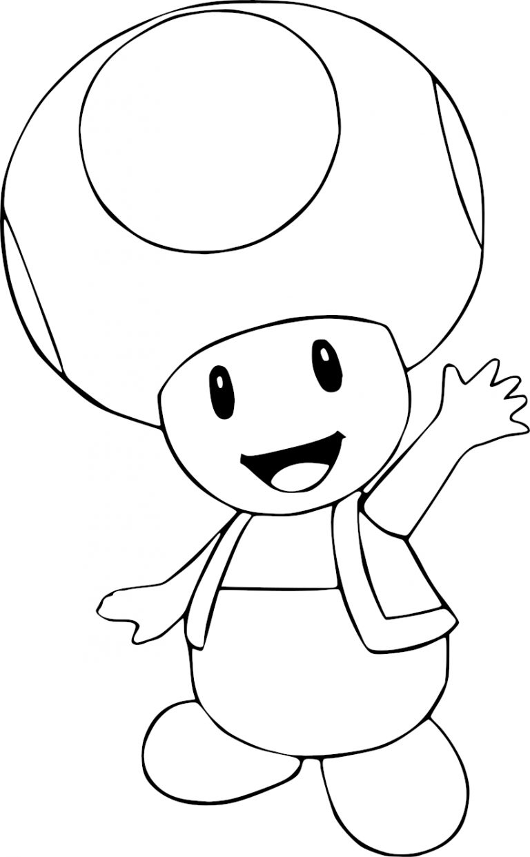 Coloriage Toad Personnage De Mario Gratuit à Imprimer 